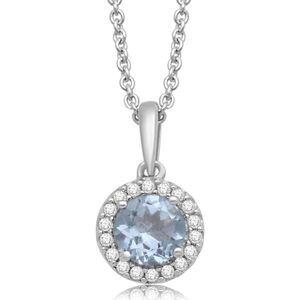 14k Aquamarine & Diamond Necklace